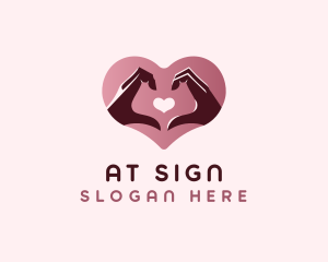 Heart Hands Couple logo design