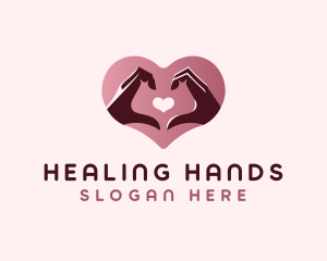 Heart Hands Couple logo design