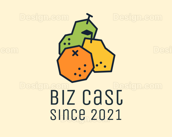 Geometric Fresh Fruit Logo