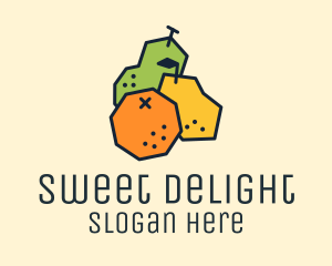 Geometric Fresh Fruit Logo