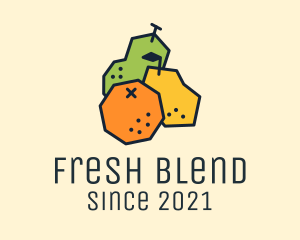 Geometric Fresh Fruit logo design