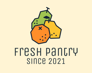 Geometric Fresh Fruit logo design