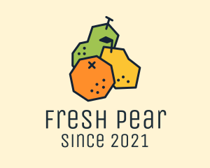 Geometric Fresh Fruit logo design