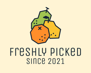 Geometric Fresh Fruit logo design