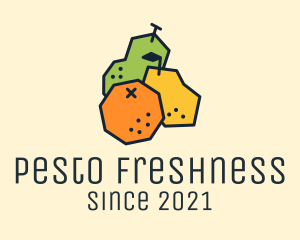 Geometric Fresh Fruit logo design