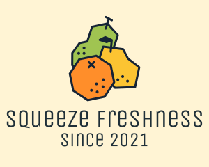 Geometric Fresh Fruit logo design