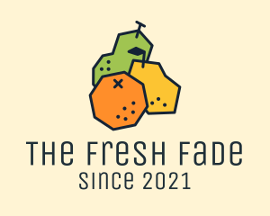 Geometric Fresh Fruit logo design