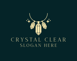 Crystal Necklace Jewelry logo design