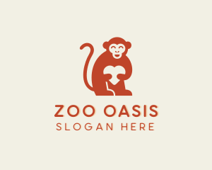 Monkey Wildlife Zoo Veterinary logo design