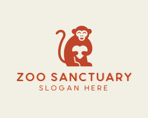 Monkey Wildlife Zoo Veterinary logo design