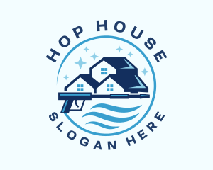 Pressure Wash House Clean logo design