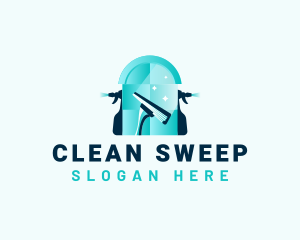 Squeegee Wiper Sprayer Cleaning logo design