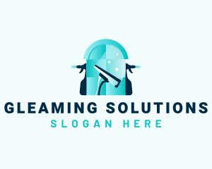 Squeegee Wiper Sprayer Cleaning logo design