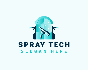 Squeegee Wiper Sprayer Cleaning logo design