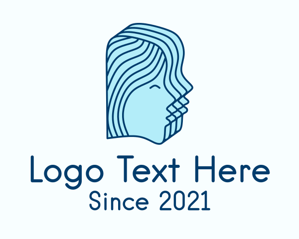 Blue Lady Face logo