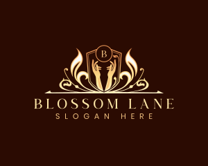  Hand Luxury Floral logo design