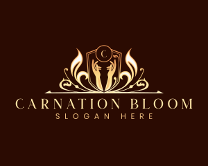  Hand Luxury Floral logo design