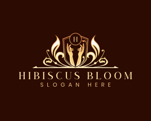  Hand Luxury Floral logo design