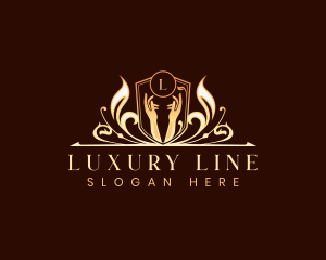  Hand Luxury Floral logo design