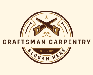 Saw Carpentry Woodwork logo design