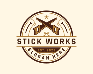 Saw Carpentry Woodwork logo design