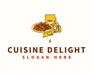 Rhode Island Calamari Food logo design