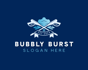 Bubbles Pressure Washer logo design