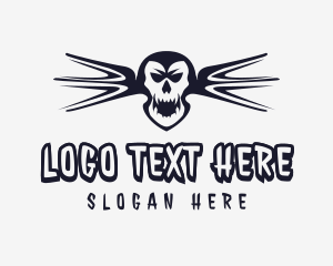 Scary Skull Wings Logo