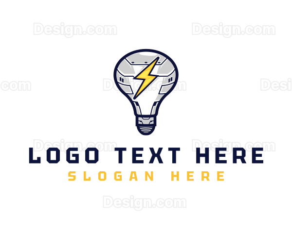 Robotic Lightning Bulb Logo