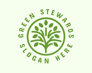 Green Eco Tree logo design