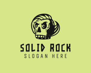 Punk Skull Rockstar logo design