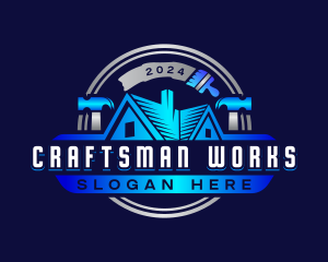 Carpentry Hammer Construction logo design