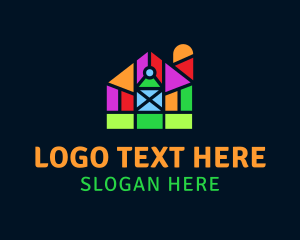 Colorful Geometric Barn logo