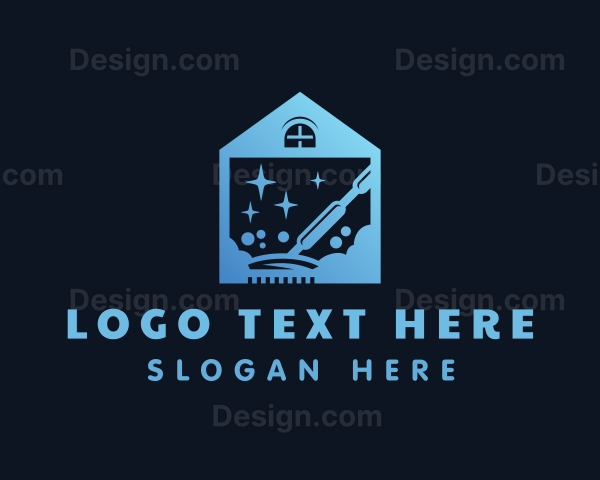 Blue Clean House Vacuum Logo