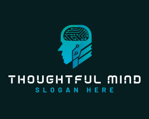 Human Technology Brain logo design