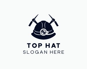 Pickaxe Miner Hat logo design