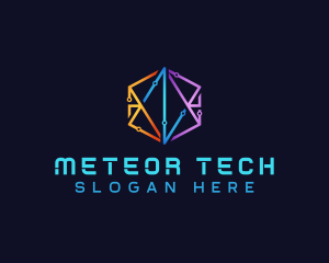 Hexagon Circuit Tech logo design