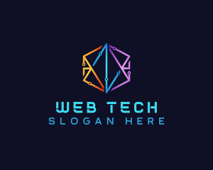 Hexagon Circuit Tech logo design