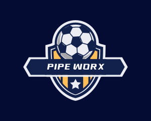 Soccer Ball Shield logo design