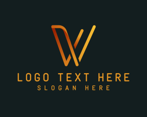 Modern Business Letter W logo