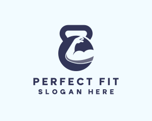 Fitness Kettlebell Muscle Gym logo design