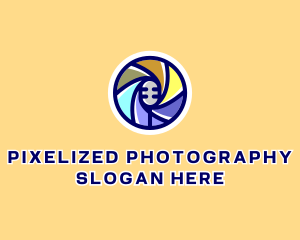 Camera Shutter Microphone logo design