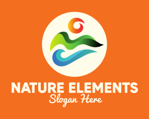 Gradient Nature Elements logo design