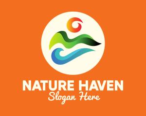 Gradient Nature Elements logo design