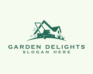 Lawn Mower Gardening logo design