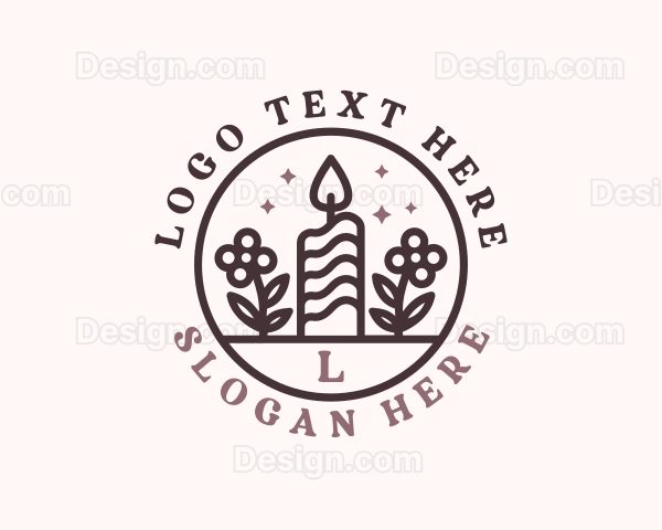 Wellness Floral Candle Logo