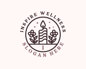 Wellness Floral Candle logo design