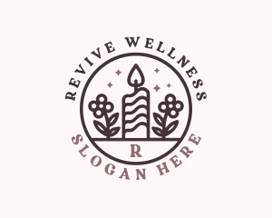 Wellness Floral Candle logo design