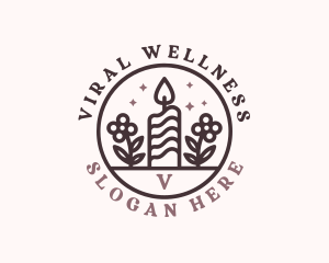 Wellness Floral Candle logo design