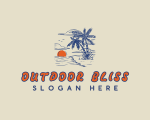 Sunset Beach Retro logo design